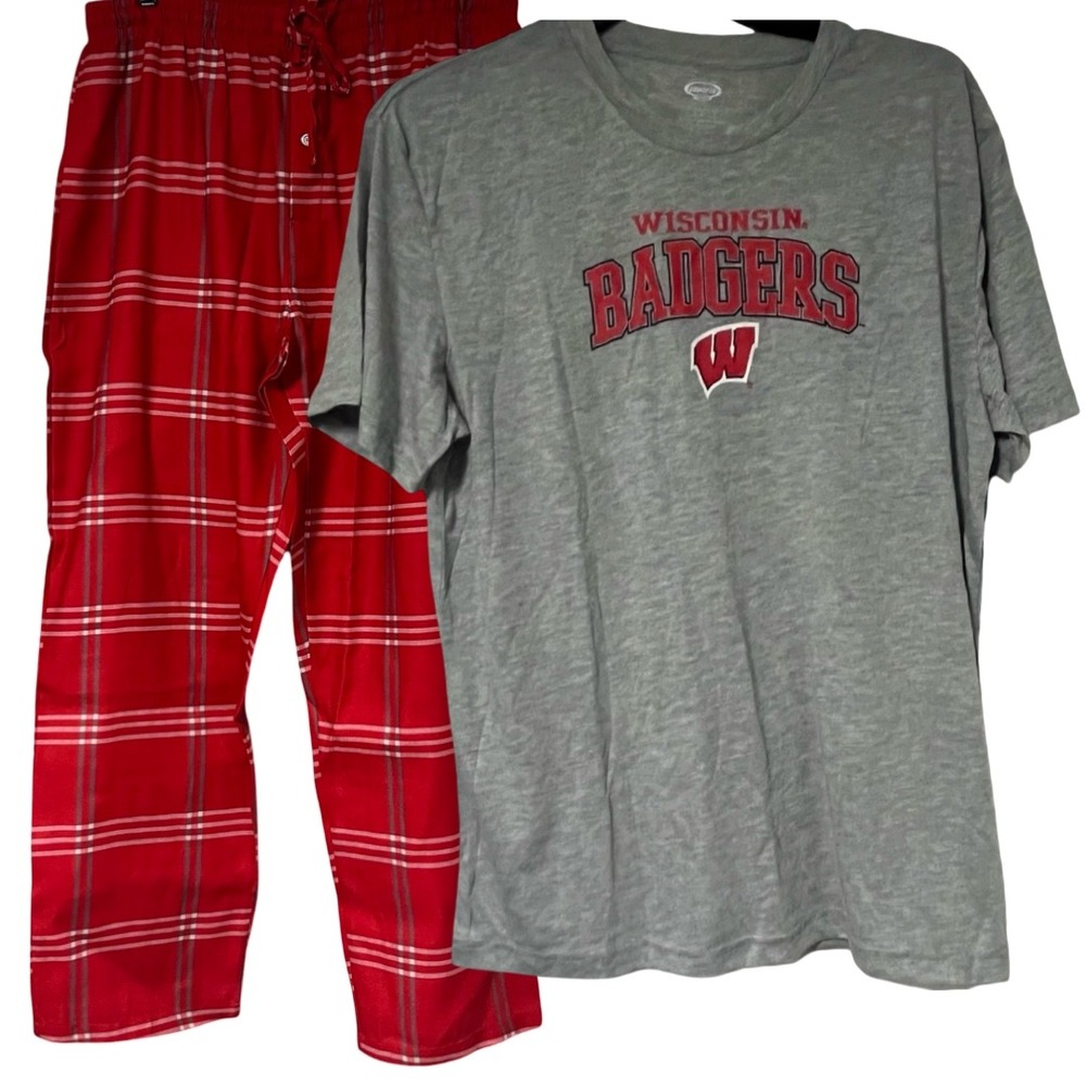 NWT Men's Concepts Sport Wisconsin Badgers‎ Top & Pants Sleep Set Size Large